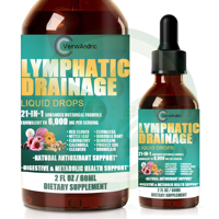 Complément alimentaire OEM à marque privée Gouttes liquides de drainage lymphatique pour adultes, flacon de 60 ml, soutien métabolique antioxydant, GMP
