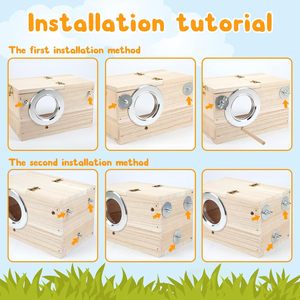 Parakeet Lồng Hộp Thiết Kế Trong Suốt Bird Nest Chăn Nuôi Hộp Với Cá Rô Gỗ Lồng Chim Nhà Cho Parrotlets - Product Image 4