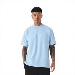 Streetwear Blank <b>Box</b> Tee Shirt HeavyWeight Cotton Boxy Tshirt Custom Print logo <b>Drop</b> Shoulder Oversized Cropped T-Shirt for Men - Product Image 1