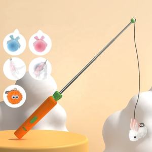 Carrot Charging Model Laser Cat Teaser 5 Patterns Purple Light Cat Laser Toys Retractable Tease the Cat Stick - Product Image 4