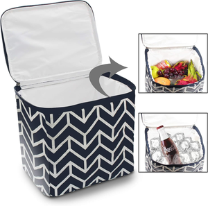 Organizador de Maletero Plegable, Bolsa de Almacenamiento para Auto, Bolsa Refrigerante Aislante con 3 Compartimentos, Bolsa de Carga para Comestibles - Product Image 4
