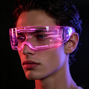 Gafas Luminosas de Moda Cyberpunk Futuristas, Gafas de Neón Brillantes para Fiestas Rave, DJ, <span class=keywords><strong>Bar</strong></span>, Club, Festival de Música - Product Image 2