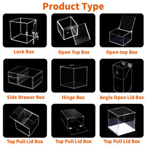 カスタム 高級 光沢 透明 アクリル ウォッチ ディスプレイ ボックス プレミアム スクエア ヒンジ メンズ ウォッチ 収納 ホルダー ボックス & ケース 蓋付き - Product Image 3