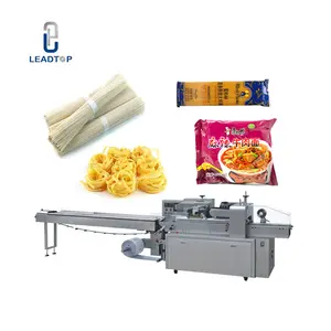 Tự động mini dòng chảy wrapper đóng gói Rau diếp spaghetti gói Đông lạnh máy đóng gói chip