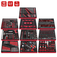 Ensemble d'outils mécaniques en mousse EVA de 491 pièces avec inserts, kit d'outils à douilles professionnel pour atelier de réparation automobile