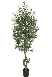 Grand arbre <span class=keywords><strong>d</strong></span>'olivier <span class=keywords><strong>d</strong></span>'<span class=keywords><strong>intérieur</strong></span> en plastique de style nordique avec feuilles ultra-réalistes, ornement en pot écologique - Product Image 2