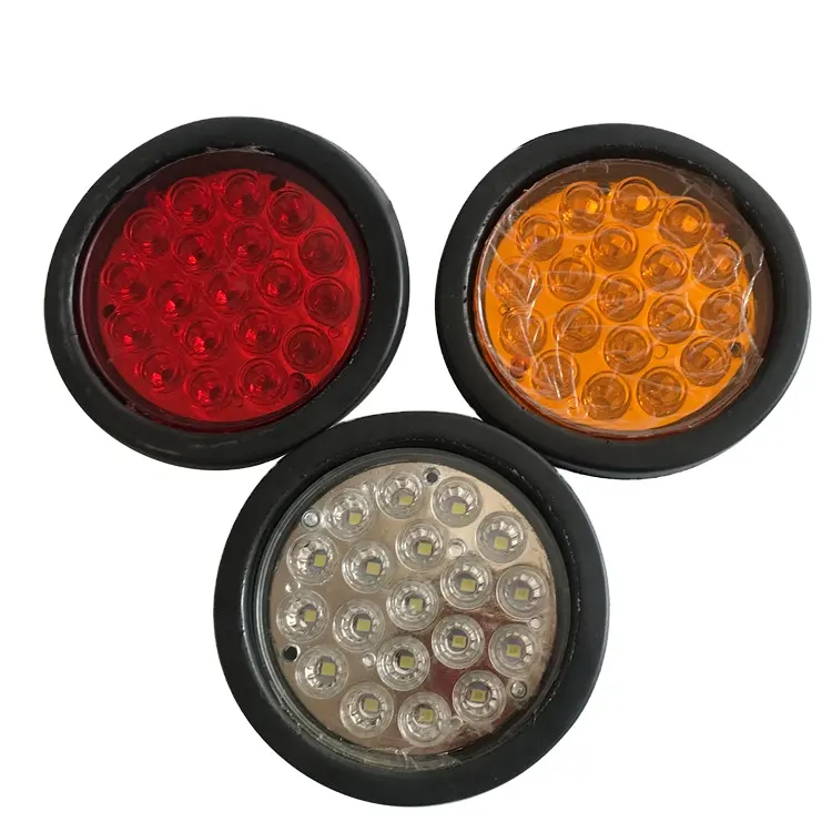 Prix de gros 4 pouces trois couleurs Led feu arrière rond stop clignotant 24V pour camion remorque