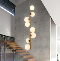 Lustre LED moderne pour escalier Villa de luxe Double Loft Plafonnier suspendu Luminaire intérieur Vente en gros Lustre