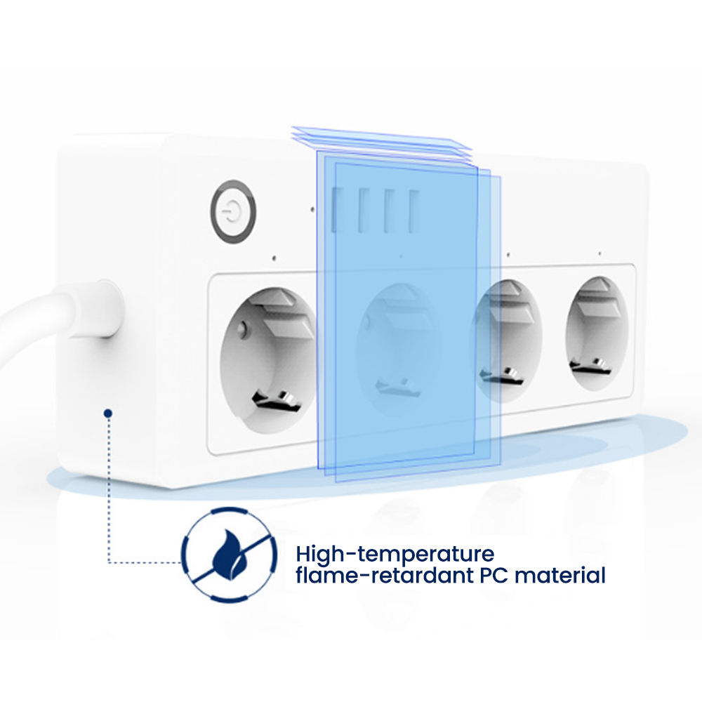 HONPNK Remote Control Mobile Phone Timer Function European Standard Power Strip WiFi Smart Power Strip Tuya Design Smart Socket