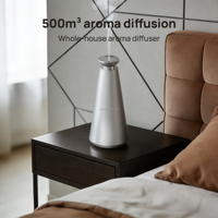 Diffuseur d'arômes intelligent contrôlé par application, alimenté par USB, capacité de 100 ml, construction métallique, fonctionnement silencieux à 35 dB, pulvérisation automatique