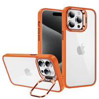 2024 nouveau Design 2-en-1 porte-lentille en métal étui de téléphone Transparent pour iPhone 14 Pro Max 15 Plus ODM approvisionnement couleur Protection couverture