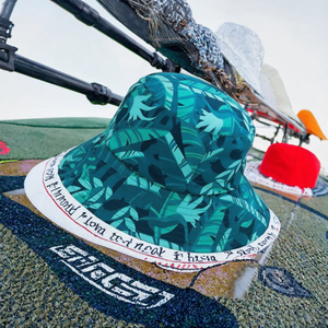 UPF 50+ Sun Protection Bucket <b>Hat</b> Removable Neck Flap Leaf Print Surfing Boating Water Sports Cap <b>for</b> Men and <b>Women</b> - Product Image 2