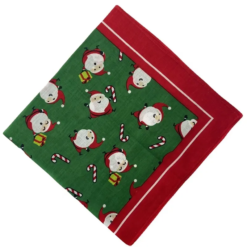 Kerst Nieuwigheid Nieuwe Ontwerp Unieke 100% Katoen Multipurpose Vierkante Outdoor Sjaal Gift Custom Print Neon Bandana Voor Verkoop