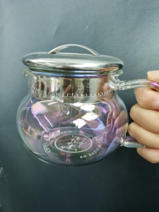 Tetera Moderna Ecológica de Vidrio Borosilicato de 12 oz con Filtro de Acero Inoxidable y Tapa, Logotipo Personalizado, Resistente al Calor - Product Image 2