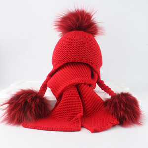 Gorro <span class=keywords><strong>de</strong></span> Invierno <span class=keywords><strong>para</strong></span> <span class=keywords><strong>Niños</strong></span> con Pompón <span class=keywords><strong>de</strong></span> Piel <span class=keywords><strong>de</strong></span> Mapache Auténtica, <span class=keywords><strong>Gorros</strong></span> <span class=keywords><strong>de</strong></span> <span class=keywords><strong>Lana</strong></span> Tejidos con Orejeras <span class=keywords><strong>para</strong></span> Niñas, Gorro y Bufanda <span class=keywords><strong>de</strong></span> <span class=keywords><strong>Ganchillo</strong></span> <span class=keywords><strong>para</strong></span> Bebé - Product Image 1