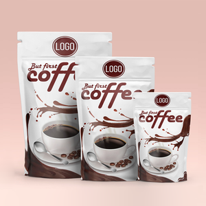 Bolsa De embalaje De café 12oz 5LB Bolsa De <span class=keywords><strong>Cafe</strong></span> 250g 1kg Bolsas De café De fondo plano con válvula y cremallera Embalaje De granos De café - Product Image 6