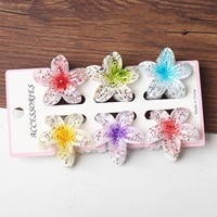 Jepit Rambut Hiu Plumeria Plastik Warna-warni, Ornamen Bunga Vintage, Aksesoris Jepit Rambut Liburan Pantai, Perhiasan, Hadiah