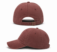 Casquette de baseball en sergé vintage délavé style urbain, en coton, non structurée, réglable avec boucle métallique, logo personnalisé
