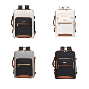 Monkqier Luxury Portable Minimalist Nylon <b>Backpack</b> Unisex Softback Water Resistant 20-37L Daily Use Panelled Design - Product Image 1