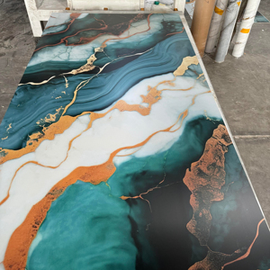 Panneau mural 3D UV de qualité, décoration murale en <span class=keywords><strong>ardoise</strong></span> de carbone, panneau mural pour la décoration de la maison, feuille de marbre en PVC - Product Image 4