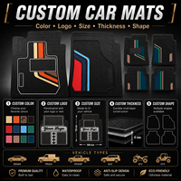 Tapis de sol de voiture en caoutchouc 3D imperméables de luxe universels avec logo personnalisé, 4 pièces