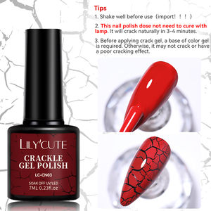 LILYCUTE 7ml <span class=keywords><strong>Vernis</strong></span> Gel Craquelé Effet Néon Tendance Été, Gel Nail Art Craquelé à Marque Privée pour Salon - Product Image 3