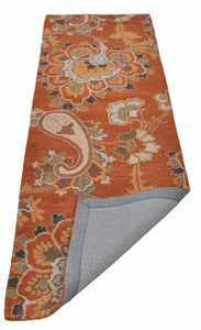 Tapis en laine touffeté à la main écologique fait à la main Floral Orange anti-dérapant personnaliser la taille disponible avec un motif abstrait - Product Image 3
