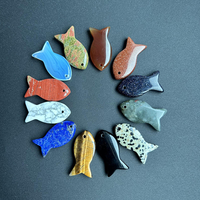 Collier Pendentif Poisson en Pierre Naturelle, Création de Bijoux, Cristal Améthyste, Œil de Tigre, Pendentif Animal en Cristal