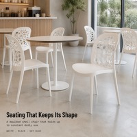 Chaise de salle à manger en plastique commerciale, chaise de café en PP avec dossier ovale creux pour restaurant