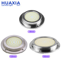 Lumière sous-marine LED RGB HUAXIA 316SS 18W, étanche IP68, avec télécommande, pour yacht, bateau, piscine, étang, fontaine