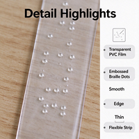 Autocollant Braille personnalisé en PVC transparent, étiquette tactile Braille transparente avec points en relief pour signalétique publique