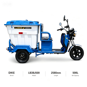 Triciclo de Transporte de Residuos de Metal Resistente de Tres Ruedas, Alcance de Conducción de 50 km, Capacidad de 300 lb para Saneamiento Vial y Vecinados - Product Image 4