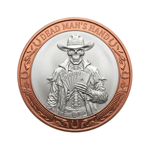 Offre Spéciale Pièce de Défi Commémorative en Métal Bicolore Personnalisée, Motif Main de Cowboy Squelette, pour Récompense de Club - Product Image 1