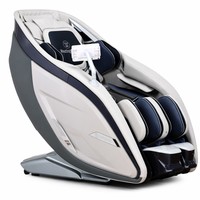 Fauteuil de massage intelligent professionnel Zhouqi avec mécanisme 4D, rouleaux de massage pour les pieds à jambes séparées et rail SL pour une thérapie corporelle complète
