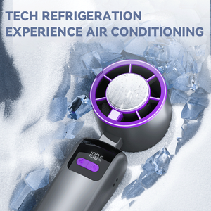 2025 New Arrival Xách Tay USB Có Thể Sạc Lại Thể Thao Điện Mini Mát Fan Có Thể Gập Lại Cầm Tay Hiển Thị Kỹ Thuật Số 5V Không Cánh Pin - Product Image 3