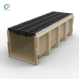 Gouttière de jardin solaire extérieure en béton polymère avec <span class=keywords><strong>couvercle</strong></span> en acier inoxydable - Product Image 2