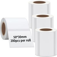 Kertas Label Printer Portabel Multiguna Tahan Sobek Label Termal Langsung Stiker Perekat Sendiri Kompatibel 50*30mm