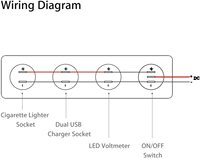 Prise de panneau USB 12V 4-en-1 avec chargeur USB double, interrupteur à bascule, allume-cigare de voiture et voltmètre numérique pour voiture, bateau, camion, camping-car