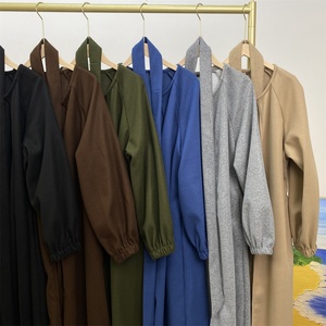 1995# Latest Autumn Winter Coat Thick Polyester Popular Daily Simplicity Versatile With Side Pockets Women Open <b>Abaya</b> - Product Image 6