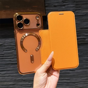 Funda de Teléfono con Carga Inalámbrica de Cuero PU Estilo Ejecutivo para iPhone Air 17 Pro Max, con Fuerte Cierre Magnético y Ranuras para Tarjetas - Product Image 3