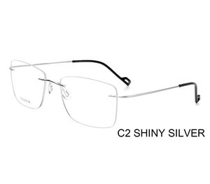 男性女性用眼鏡眼鏡,チタンフレームレス金属リムレス光学フレーム眼鏡 - Product Image 3