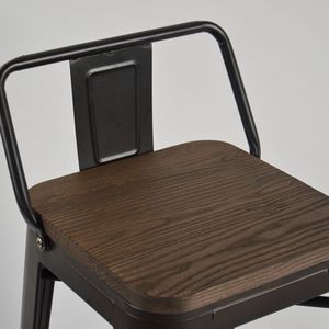 Proveedor de China barato nuevo diseño <span class=keywords><strong>comedor</strong></span> Silla de metal en línea con asiento de madera - Product Image 3