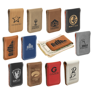 Fermasoldi personalizzati in pelle PU laserabile bianca di 1 3/4 "X 2 1/2"-regalo per lui e per i testimoni dello sposo - Product Image 6