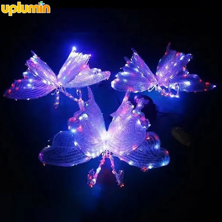 Uplumin 3d Grote Verlichte Vlinder Kerst Engelen Werfdecoraties Vlinder Led Licht Decoratie