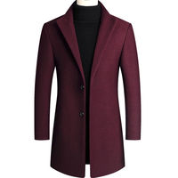 Nouveau manteau trench mi-long en laine épaisse pour homme automne/hiver