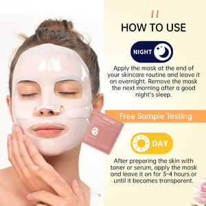 <span class=keywords><strong>Masque</strong></span> facial en gel de collagène populaire GUOCUI BIO TECH, <span class=keywords><strong>masque</strong></span> en feuille éclaircissant à l'acide hyaluronique pour la nuit, 2 patchs - Product Image 3