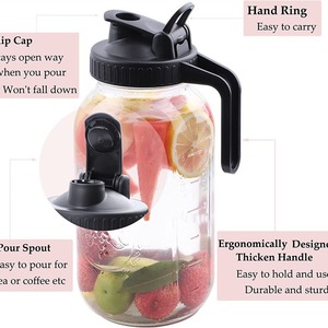 Jarra de Vidrio para Medir Bebidas, Estilo Americano Vintage, para Uso Comercial y Doméstico, Botella de Vidrio para Dispensar Jugos y Bebidas - Product Image 2