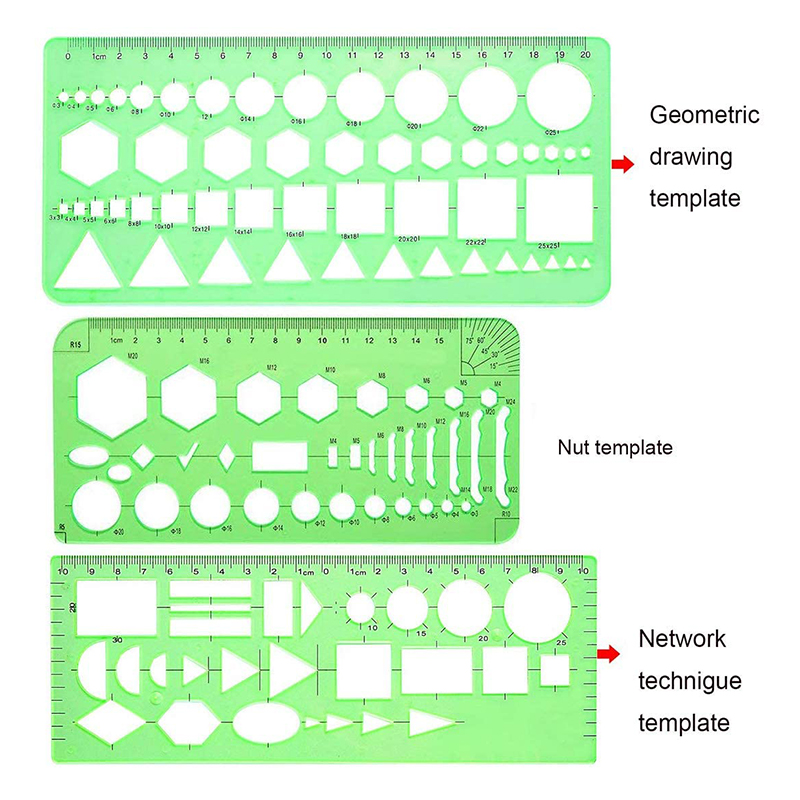 Promotional various geometric figure drawing stencil Ruler, Custom journal drawing stencil for children