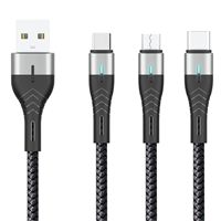 Kabel Data Ramah Lingkungan untuk Kamera, Produsen Grosir, LED 3A, Tipe-C, Selubung Nilon Aluminium, Pengisian Cepat, Konduktor Tembaga Murni