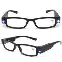 Lunettes de lecture unisexes personnalisées, fines, élégantes, en plastique, avec lumière LED anti-lumière bleue, avec étui à lunettes